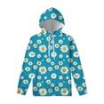 thumbnail image 2 of Sudadera con capucha con estampado 3D de flores de margaritas para hombres y mujeres, sudadera con capucha de manga larga de gran tamaño para primavera y otoño, camisetas informales, 2 of 4