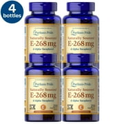 4 Pack - Puritan's Pride 100% Natural E, 400 IU, 250 Softgels
