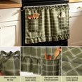 thumbnail image 4 of Heat-Resistant Tie-Back Oven Curtain 29.5x21.3 Inch,Polyester Dust & Oil Splash Proof,Machine Washable Decor for Kitchen Stove Oven Skirt Decor 29.3"W*21.3"H, 4 of 7