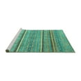 thumbnail image 2 of Ahgly Company Machine Washable Indoor Square Oriental Turquoise Blue Modern Area Rugs, 3' Square, 2 of 4