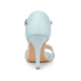 thumbnail image 2 of BLISSFUL STEP Women's Rhinestone Ankle Strap Open Toe Stiletto Heels Sandals Sky Blue (Size 7.5), 2 of 6