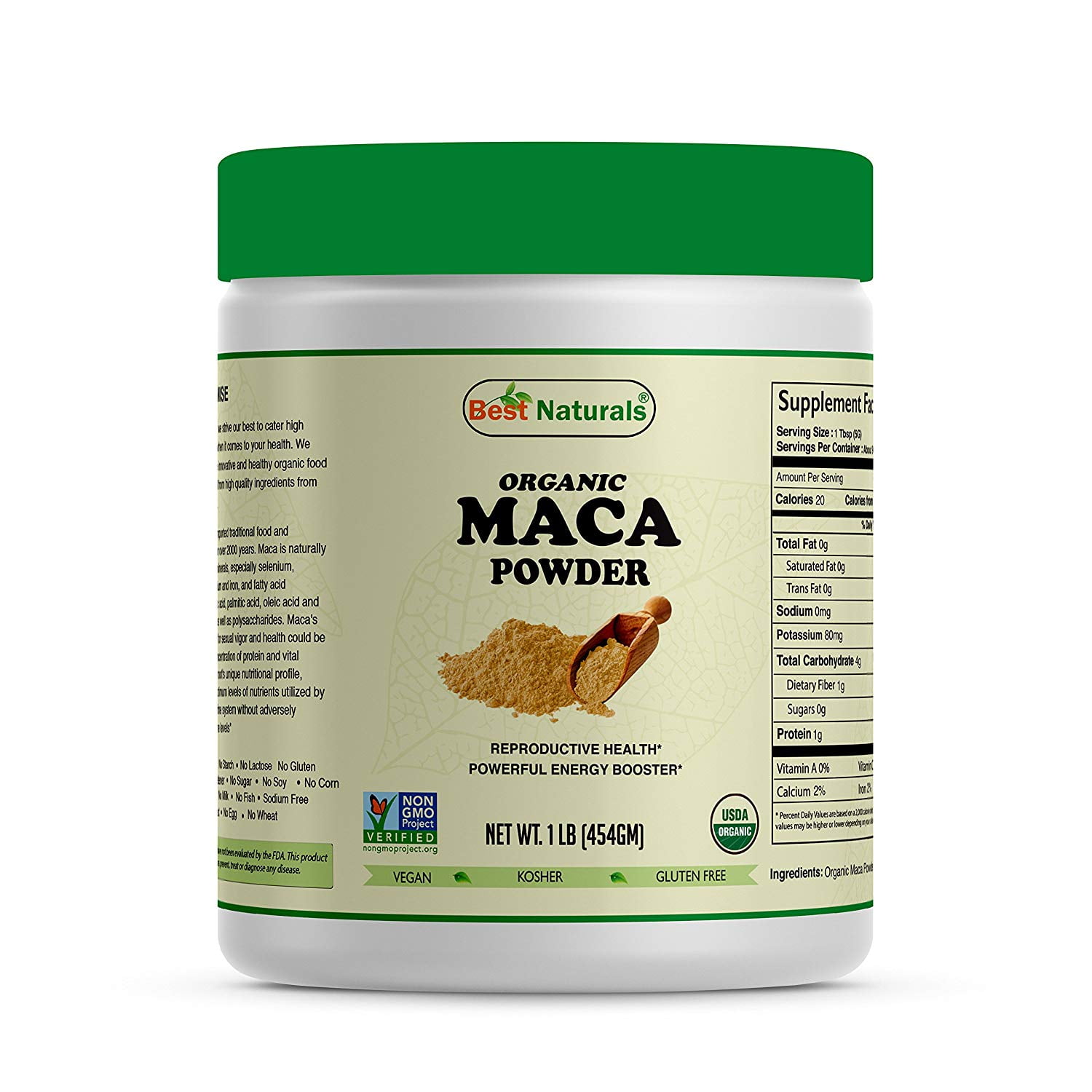 Best Naturals Certified Organic Maca Root Powder 1 lb (454 Gram), Non