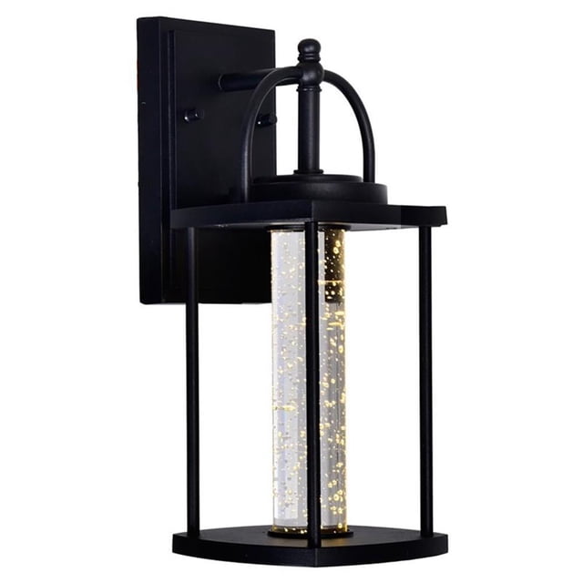 CWI Lighting Greenwood LED Outdoor Black Wall Lantern