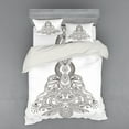 thumbnail image 2 of Ambesonne Mandala Bedding Set 3 Pcs, Lotus Sun Art Design, Twin XL, White and Black, 2 of 3