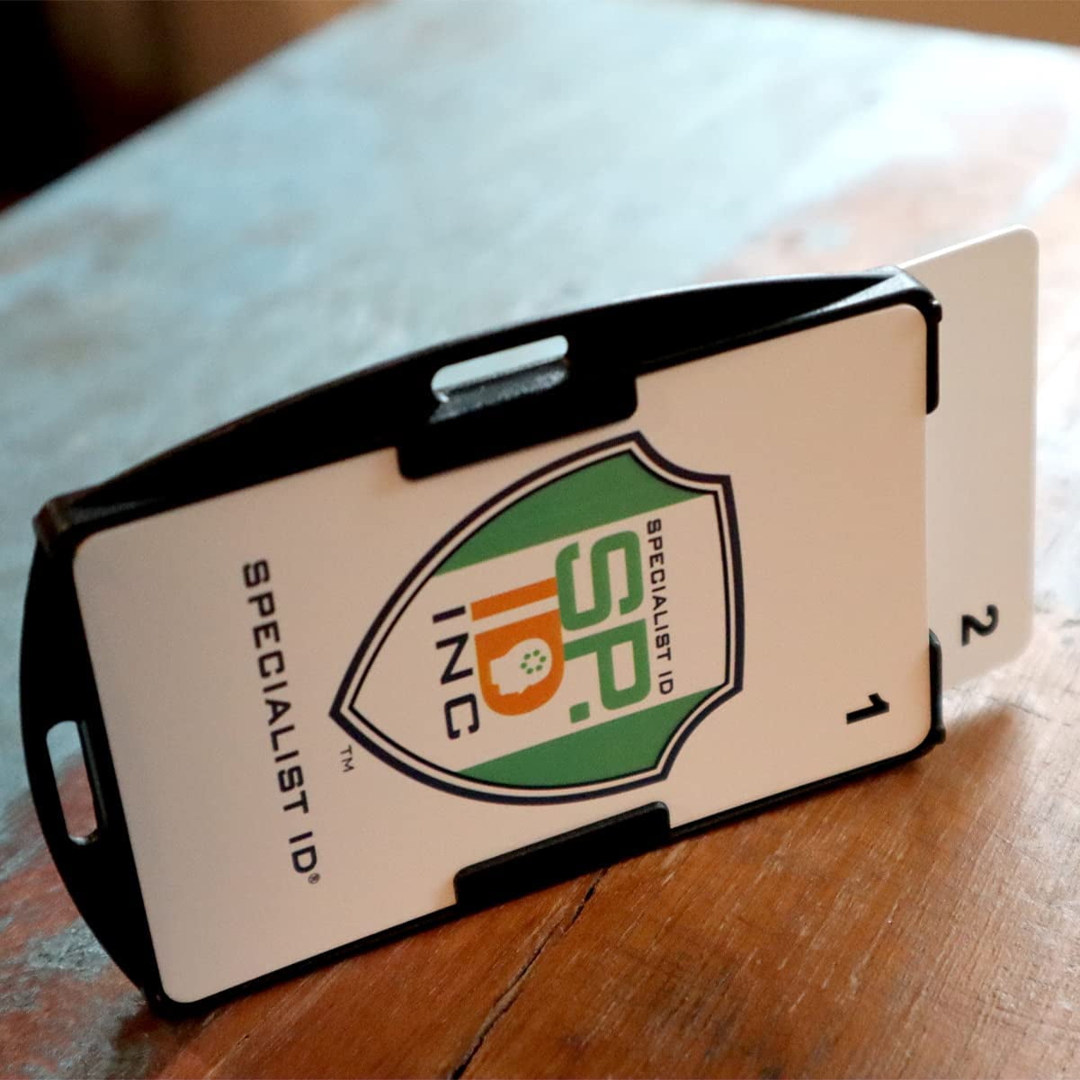 RFID Blocking ID Badge Holder (Holds 2 Cards) - SkimSAFE - Dual Sided Shield Blocks 13.56MHz Radio Signal - Specialist ID (Black)