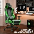 thumbnail image 5 of GTRACING Gaming Chair Office Chair PU Leather with Adjustable Headrest and Lumbar Pillow, Green, 5 of 10