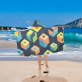 thumbnail image 2 of Yayeee Kids Hooded Towels Toddler Soft Absorbent Beach Bathing Wrap 50" x 23.5", Green Cubes, 2 of 5