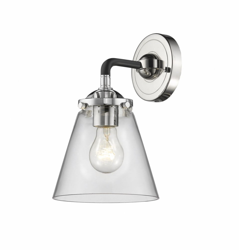 Innovations 284-1W-BPN-G62-LED Small Cone 1 Light Sconce part of the  Nouveau Collection, Black Polished Nickel