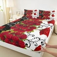 thumbnail image 3 of Feelyou Happy Valentine's Day Full Size Sheets, 3D Romantic Rose Bed Sheets, Anniversary Flower Floral Sheet Sets, Microfiber Bedroom Decor, 4 Pieces, 3 of 7