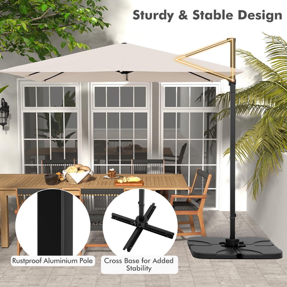Aimee Lii 9.5 Feet Square Patio Cantilever Umbrella with 360° Rotation, Table Umbrella Outdoor for Patio Pool Beach, Beige Aimee Lii 9.5 Feet Square Patio Cantilever Umbrella with 360° Rotation, Table Umbrella Outdoor for Patio Pool Beach, Beige