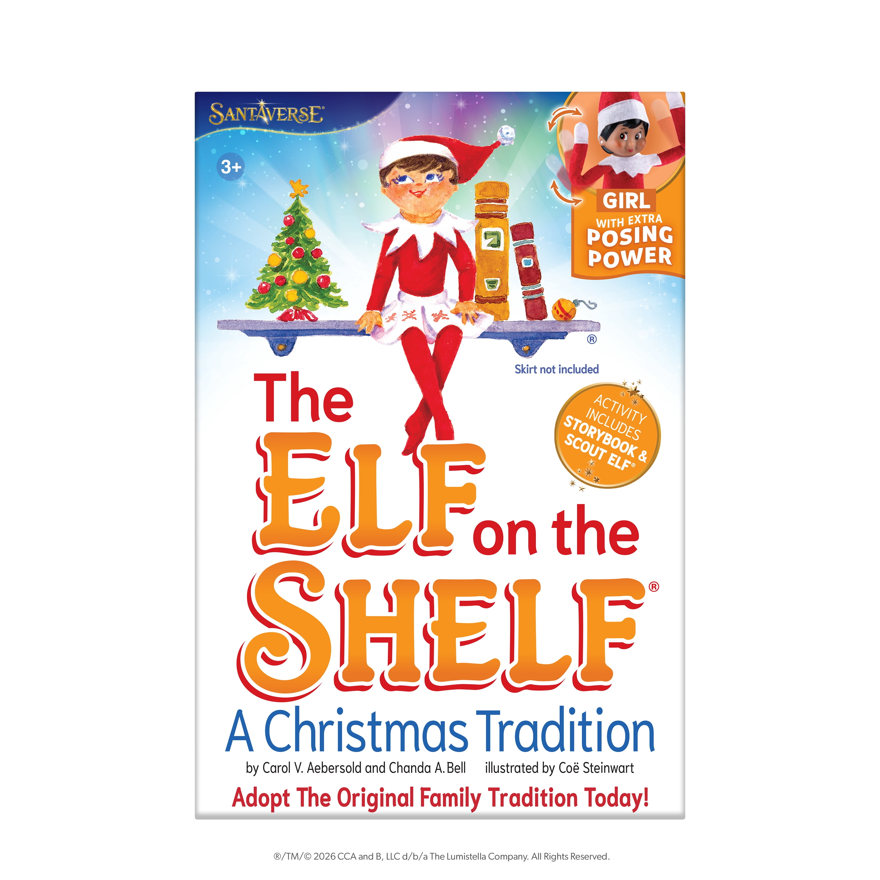 The Elf on the Shelf Poseable Girl Scout Elf with Brown Eyes - Complete Box Set with Storybook