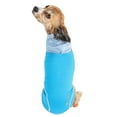 thumbnail image 4 of Pet Life HDHL1TLMD Active Pull-Rover Premium 4-Way Stretch Two-Toned Performance Sleeveless Dog T-Shirt Tank Top Hoodie, Teal - Medium, 4 of 11