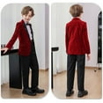 thumbnail image 6 of Wuxian Kids Christmas Outfit Boys Formal Suits Four Piece Shirt Tuxedo Gentlemen Solid Color Jacket Shirts Trousers Bowtie Wedding Party Activist Dress Wear Cute Winter Outfits,,12-24 Months, 6 of 9