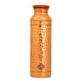 thumbnail image 2 of Indian Art Villa Hammered Lacquer Coated Joint Free Leak Proof Copper Water Bottle, Drinkware , Brown 34 Oz, 2 of 5