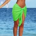 thumbnail image 5 of JIUWEN 2 Pieces Sarong Coverups for Women Bathing Suit Wrap Swimsuit Skirt Beach Bikini Cover Up Swimwear Chiffon(Black+Green),Sarong Wraps for Women,Beach Wraps for Women,Bikini Cover, 5 of 5