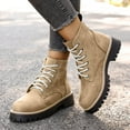 thumbnail image 3 of Rokment Women's Platform Chunky Combat Boots 2025 Vintage Fashion Winter Fall 6 Holes Lace up Mid Calf Ankle Booties, 3 of 6