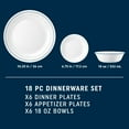 Corelle Caspian Lace 18Piece Dinnerware Dishes Set, Service for 6
