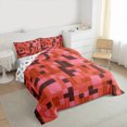 thumbnail image 3 of Homewish Cartoon Pixelate Miner Queen Comforter Set, Red Square Abstract Bedding Sets, Teens Kids Boys Girls Reversible Bedding Comforter Set, Ultra Soft Bedroom Decor, 3pcs, 3 of 8