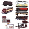 thumbnail image 2 of Model Railroads Simulation Rail Track Carriages Classic Train Set Vehicle Toy, 2 of 4