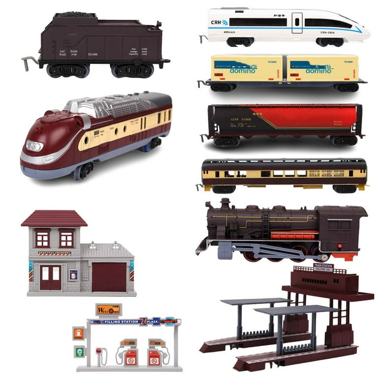 Model Railroads Simulation Rail Track Carriages Classic Train Set
