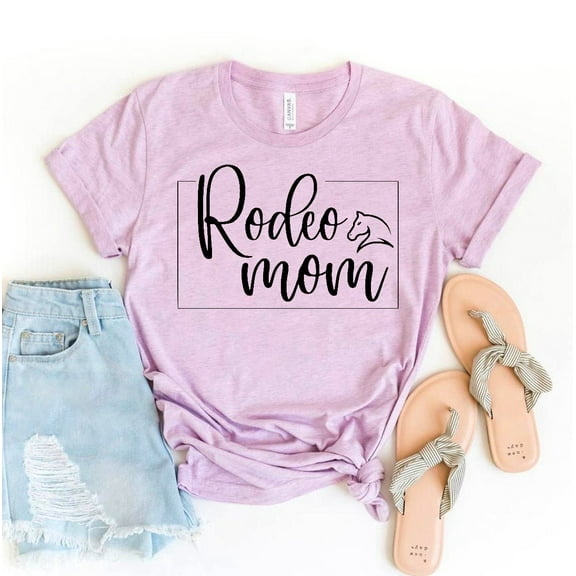 Rodeo Mom T-shirt Horse Rider Shirt Christmas Gift For Her Barrel Racer Tshirt Cowboy Shirts Bull Racing Tee Women's Western Top
