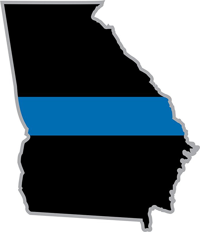 State of Georgia window vinyl sticker Thin Blue Line Decal Various Size