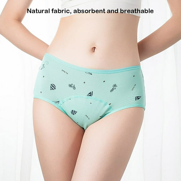 thinsony Cartoon Girls' Period Panties Physiological Menstrual Underwear  Briefs Lingerie Breathable Soft For Daughter Female Light Green M