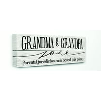 Stupell Home Décor Grandma and Grandpa Zone Funny Wood Textured Family Word Design Canvas Wall Art by Daphne Polselli