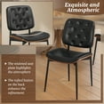 thumbnail image 3 of Dycanpo Dining Chairs Set of 6,Mid Century Retro Faux Leather Chairs with Walnut Bentwood Adjustable Foot for Kitchen,Black, 3 of 8