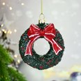 thumbnail image 3 of Christmas Craft Hanging Pendants House Postbox Drum Cartoon Car Van Crutch Xmas Tree Wreath Drop Ornaments Party Gifts Supplies, 3 of 5