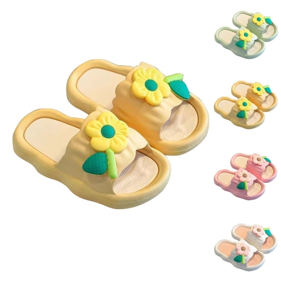 Asxite Toddler Sandals Petal Print Thick Sole Slides Fashion Outdoor for Girls Shoes 4-10 Y