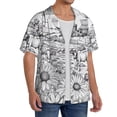 thumbnail image 2 of Rateoe Country Farm Scene Print Mens Front Pocket Hawaiian Shirts Casual Shirts Short Sleeve Button Down Beach Tropical Shirts-4X-Large, 2 of 5