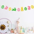 thumbnail image 6 of HongHeng 1Pc Happy Easter Banner with Bunny Easter Eggs - Spring Easter Party Banner Decor - Children Birthday - Baby Shower Anniversary Party Decorations, Gold Glitter, 6 of 6