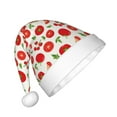 thumbnail image 2 of Haiem Fresh Red Tomato Pattern Santa Hat Confortable Velvet Christmas Hat for Christmas Party Favors Fit for Adults and Kids, 2 of 6