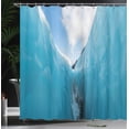 thumbnail image 4 of Ambesonne Winter Shower Curtain, Frozen Ice Mountains, 69"Wx75"L, White and Blue, 4 of 5