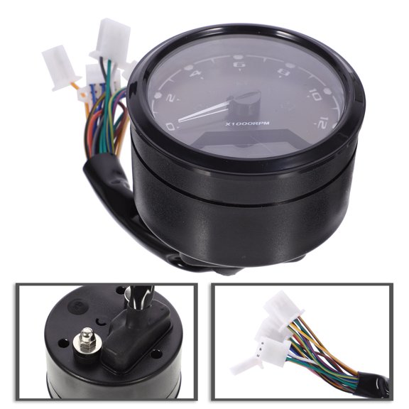 Toyvian Black LCD Digital Motorcycle Tachometer Meter with Needle Display for Accurate Measurement