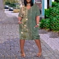 thumbnail image 2 of asddcavvf Robes pour Femmes Grande Taille Imprimé Floral Col en V Confortable Robe Ample Courte Sle, 2 of 6