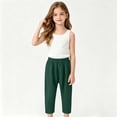 thumbnail image 6 of LJEFF Kids Elastic Waist Wide Leg Pants, Solid Color Loose Casual Soft Boys and Girls Trousers Green Size 2 T, 6 of 7