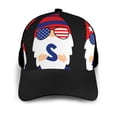 thumbnail image 3 of Naloa 4th of July Gnomes Adult adjustable Print Baseball Hat, Patchwork curved brim baseball capfor Men and Women, One Size, 3 of 5