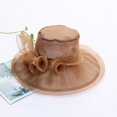 thumbnail image 2 of Women Derby Hats Church Dress Floral Tea Party Fascinators Bridal Organza Wedding Hat, 2 of 8