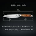 thumbnail image 3 of MSY BIGSUNNY Utility Knife 5 Inch Kitchen Utility Knife Premium Stainless Steel Sharp Blade Multipurpose Use with Ergonomic Pakkawood Handle, 3 of 8