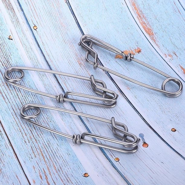 6 Clips Para Atún, Conector Fácil De Poner Y Quitar, Broche De Palangre De Pesca De Acero Inoxidable, Para Aparejos De Pesca Flotantes De Línea Larga