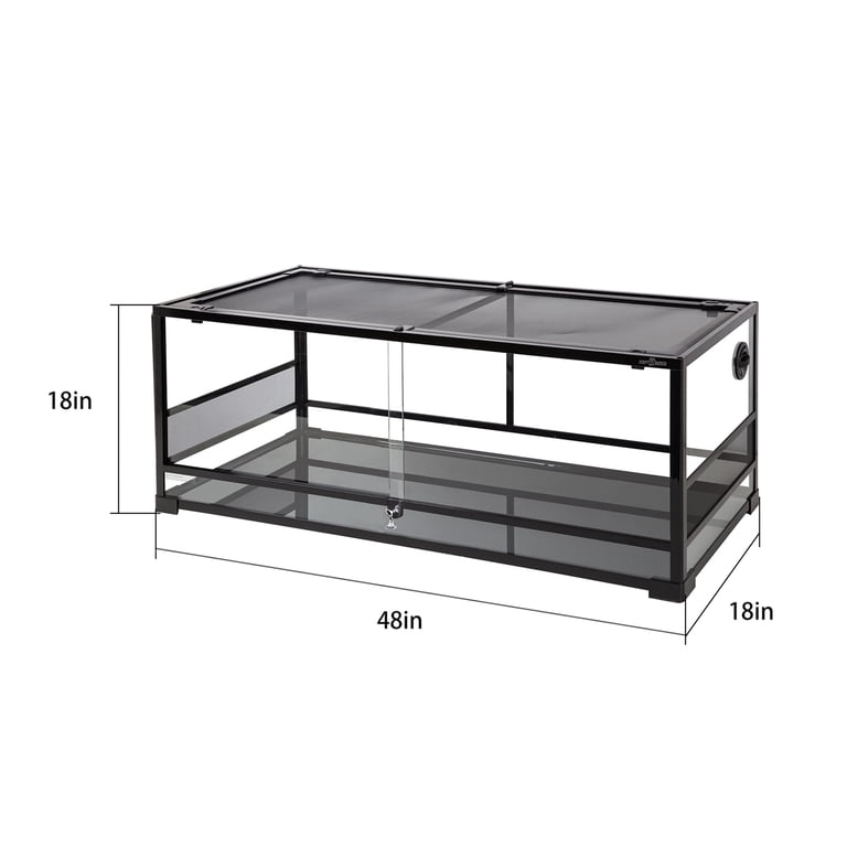 REPTI ZOO ケージ REPTI-ZOO Reptile Glass Terrarium, Sliding Doors with Screen
