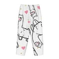 thumbnail image 5 of Disketp Alpacas And Hearts Print Women'S Comfy Pajama Pants Casual Drawstring Palazzo Lounge Wide Leg Pants, 5 of 9