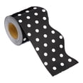 thumbnail image 1 of Borde de tablero de anuncios Uxcell de 2.24" x 32.8 pies, borde con forma de escallopado de puntos blancos, negro/blanco, 1 of 6