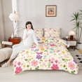 thumbnail image 4 of Castle Fairy Teens Pink Butterflies Twin Comforter Sets,Spring Garden Flowers Bedding Set, 4 of 8