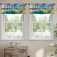 thumbnail image 2 of LALILO Kitchen Curtain Valance Watercolor Ethnic Tribal Rod Pocket Window Curtain 52"x 18" Set of 2, 2 of 7