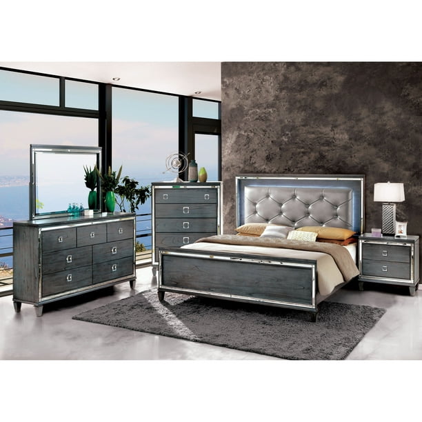Furniture Of America Drow Grey 2 Piece Dresser And Mirror Set