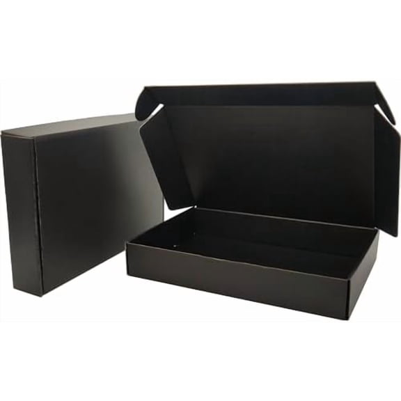 Black Shipping Boxes for Small Business Pack of 25-11x8x2 inches Cardboard Corrugated Mailer Boxes for Shipping Packaging Craft Gifts Giving Products