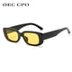 thumbnail image 2 of OEC CPO-gafas de sol cuadradas pequeñas para mujer, Montura de plástico, gradiente naranja, marca de moda, diseñador, UV400, 2 of 5
